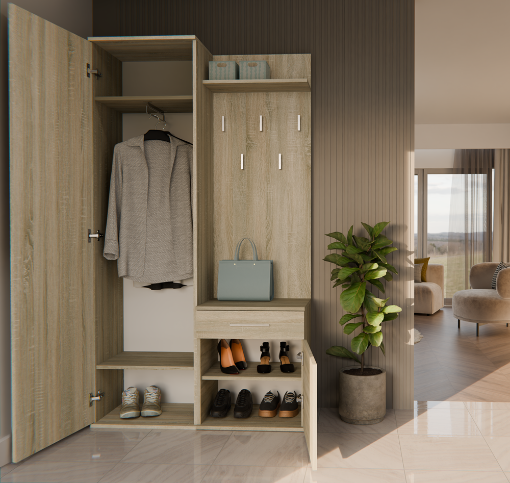 2-Garderoba DUO DĄB SONOMA-2