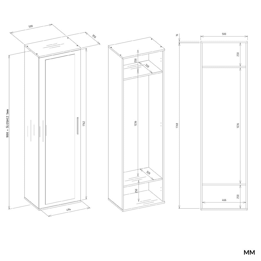6-Szafa DUO ANTRACYT DĄB ARTISAN-6