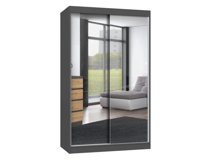 Armario IGA 120/A ANTRACITA 2 Espejos para Dormitorio Pasillo