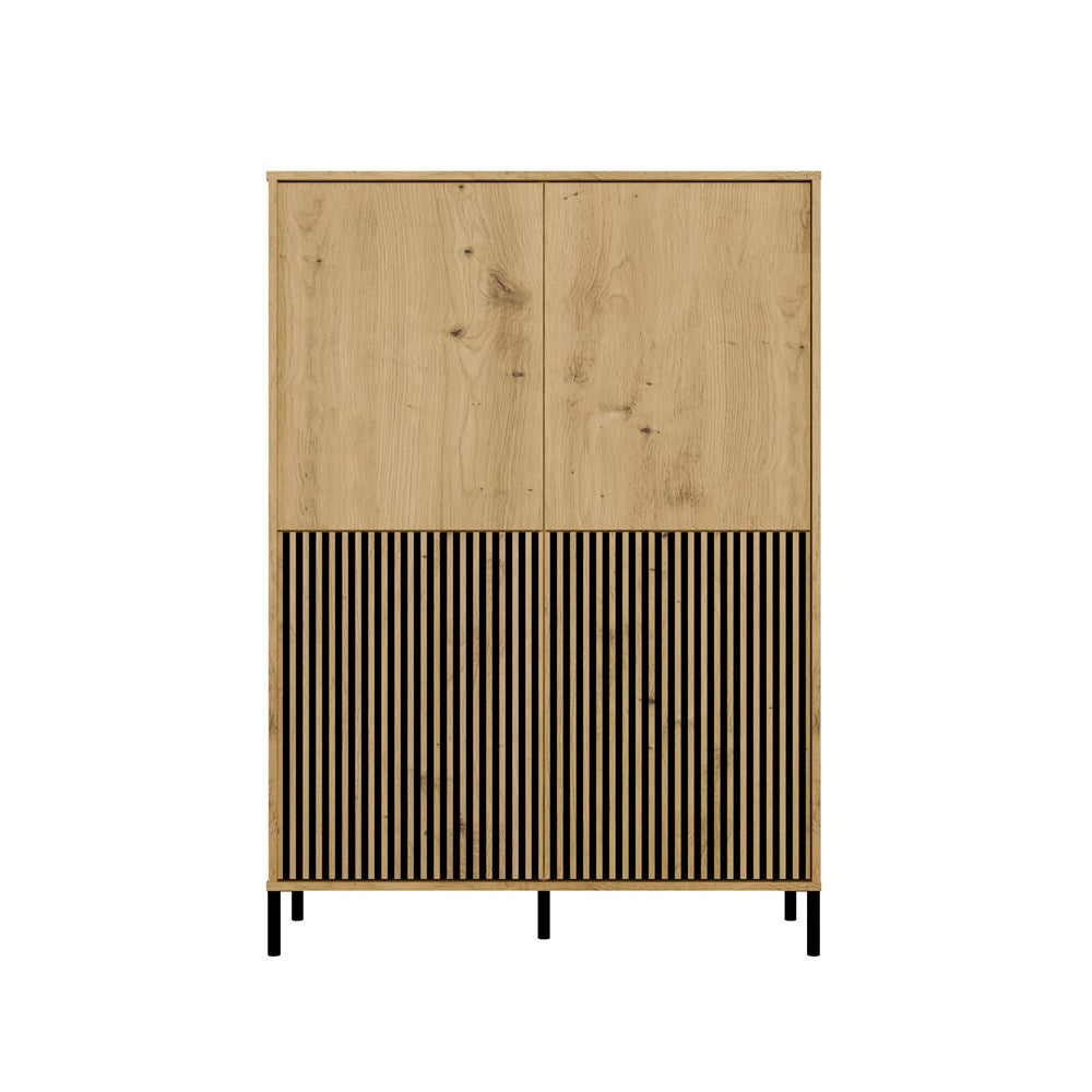 4-Witryna KAMARO 4DK SLIM/GŁADKI DĄB ARTISAN 4 Drzwi Lamele Front Ryflowany + Klasyczny-4