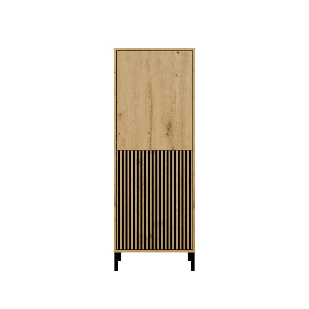 2-Witryna KAMARO 2DK SLIM/GŁADKI DĄB ARTISAN Lamele Front Ryflowany + Klasyczny-2