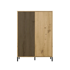 KAMARO 2DD SLIM/SMOOTH ARTISAN OAK Display Cabinet Ribbed Front + Classic
