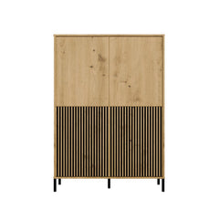 4-Witryna KAMARO 4DK SLIM/GŁADKI DĄB ARTISAN 4 Drzwi Lamele Front Ryflowany + Klasyczny-4