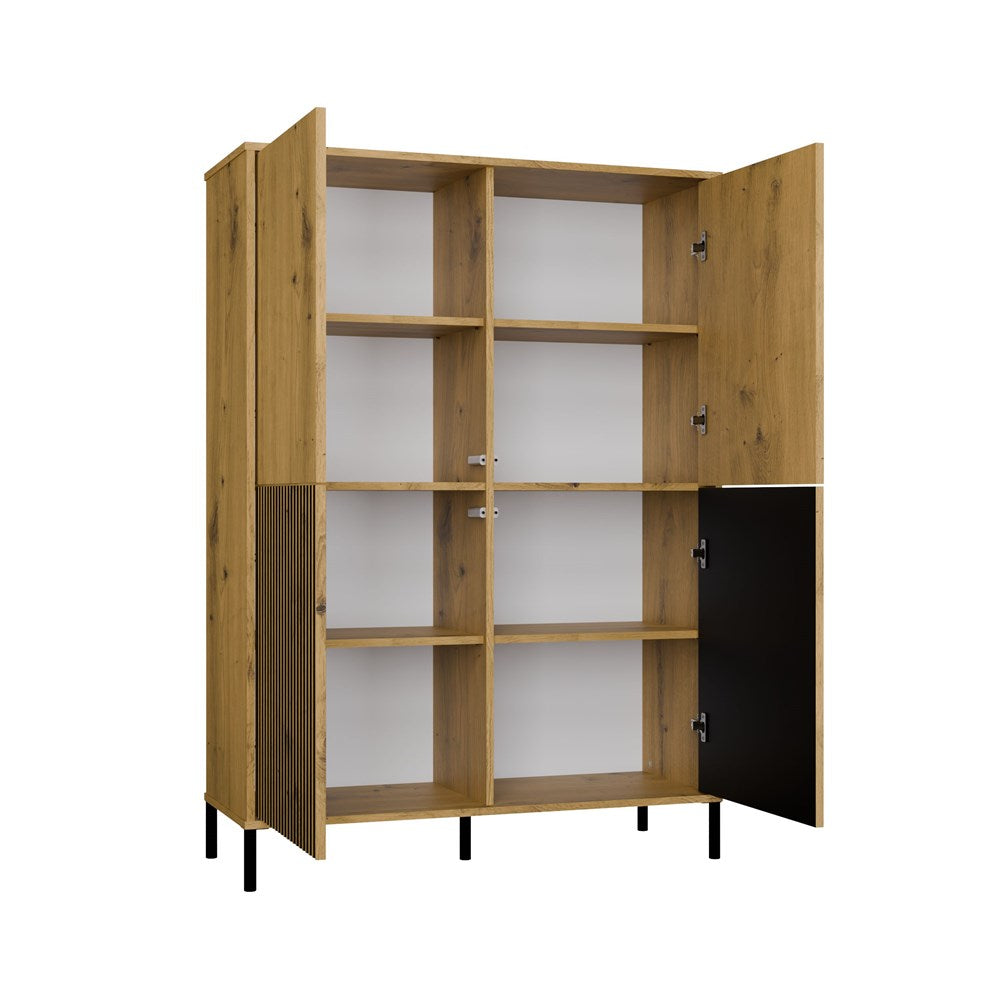 11-Witryna KAMARO 4DK SLIM/GŁADKI DĄB ARTISAN 4 Drzwi Lamele Front Ryflowany + Klasyczny-11