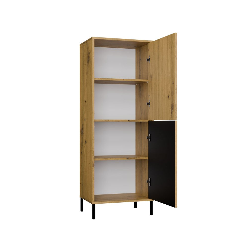 9-Witryna KAMARO 2DK SLIM/GŁADKI DĄB ARTISAN Lamele Front Ryflowany + Klasyczny-9
