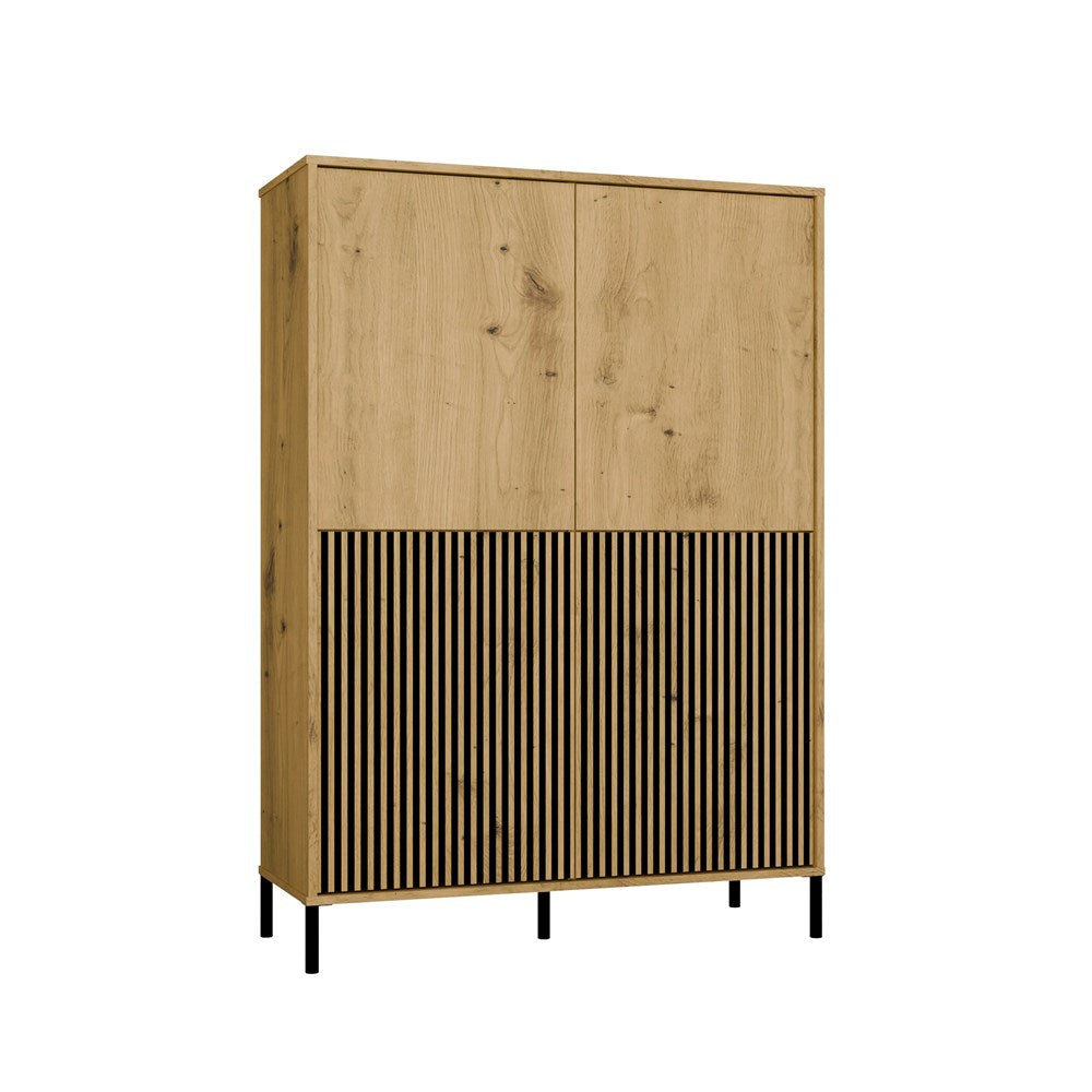 10-Witryna KAMARO 4DK SLIM/GŁADKI DĄB ARTISAN 4 Drzwi Lamele Front Ryflowany + Klasyczny-10