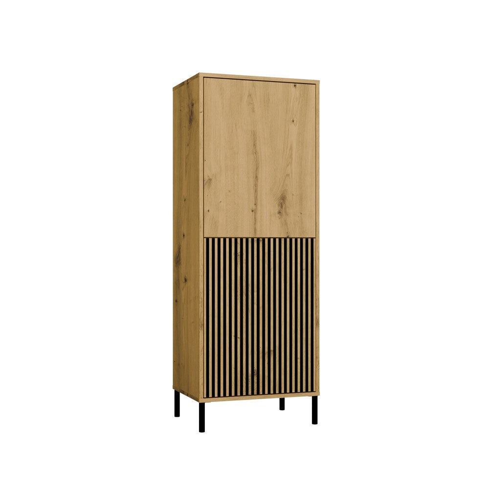 8-Witryna KAMARO 2DK SLIM/GŁADKI DĄB ARTISAN Lamele Front Ryflowany + Klasyczny-8