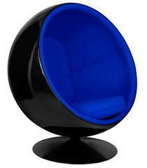 Fotel BALL BLACK niebieski - włókno       szklane, metal
