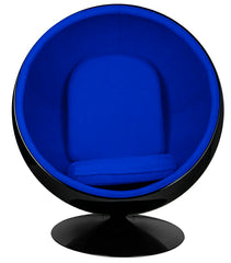 Fotel BALL BLACK niebieski - włókno       szklane, metal