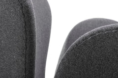 Fotel SWAN WOOL PREMIUM szary - wełna, podstawa stal