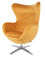Fotel EGG SZEROKI VELVET musztardowy
