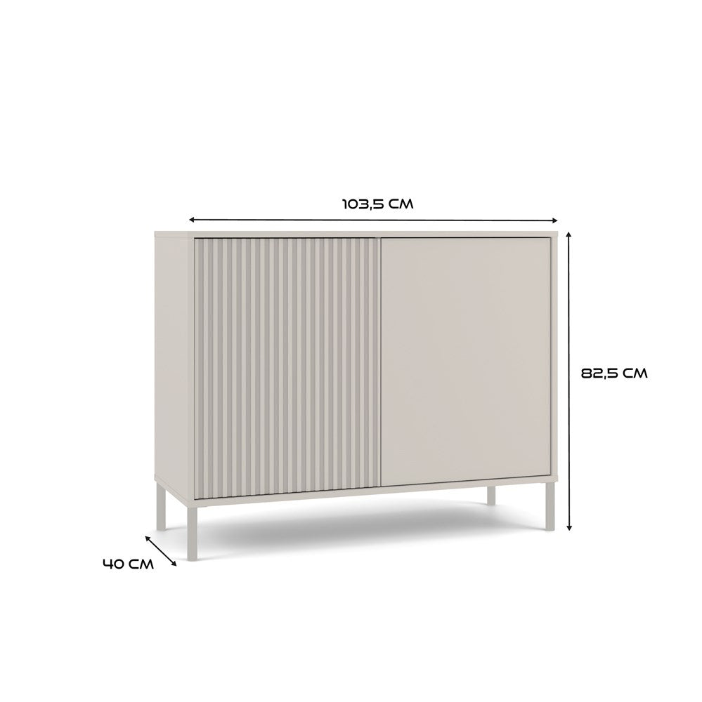 6-Komoda KAMARO 2D SLIM/GŁADKI KASZMIR Lamele Front Ryflowany + Klasyczny-6