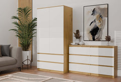 3-Komoda Malwa M6 120 DĄB ARTISAN BIAŁY-3