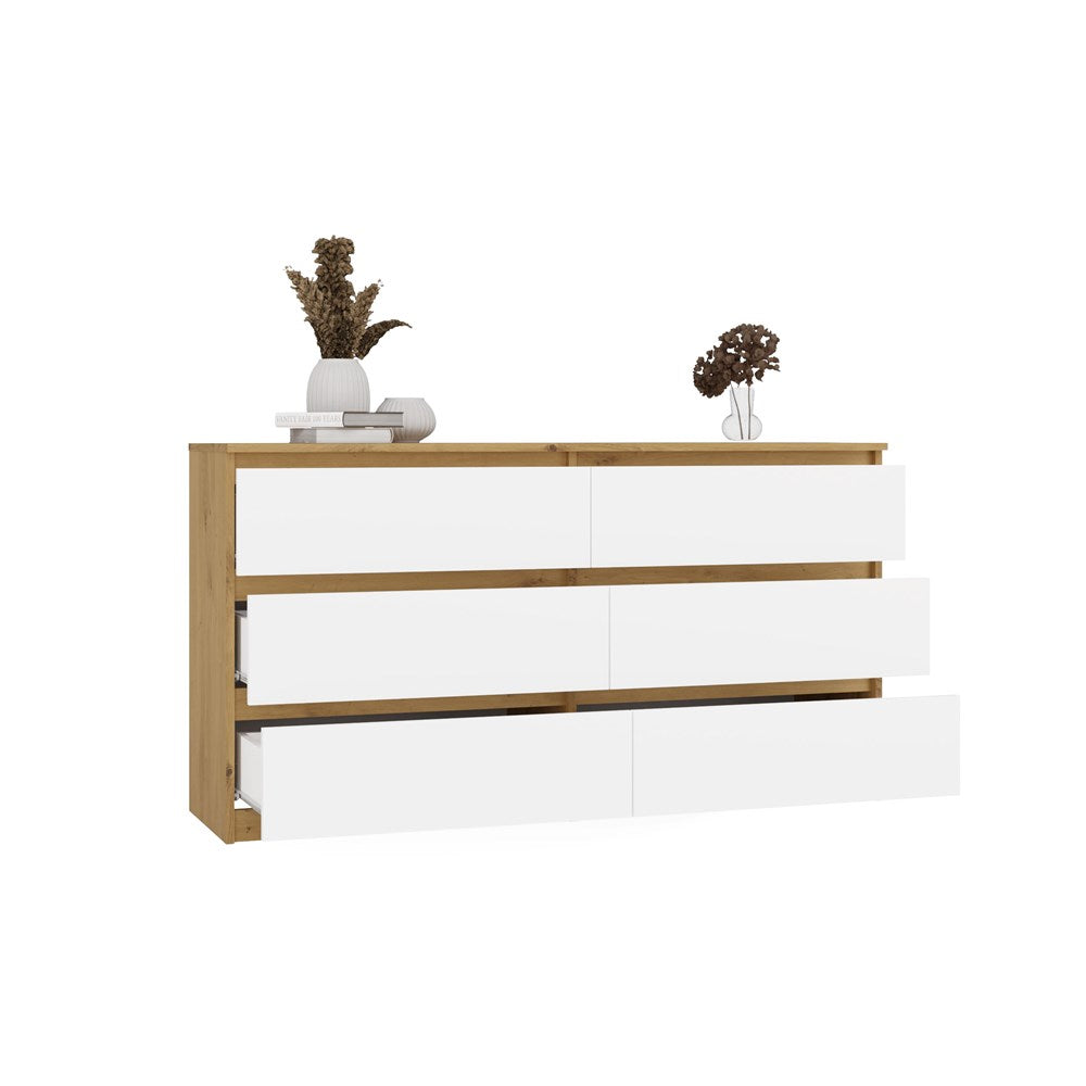 2-Komoda Malwa M6 140 DĄB ARTISAN BIAŁY-2