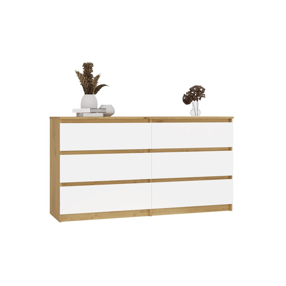 11-Komoda Malwa M6 140 DĄB ARTISAN BIAŁY-11