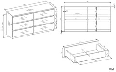 Office Furniture Set Desk Arto + Chest of Drawers Malwa M6 + Shelf R60 WHITE for Office Room