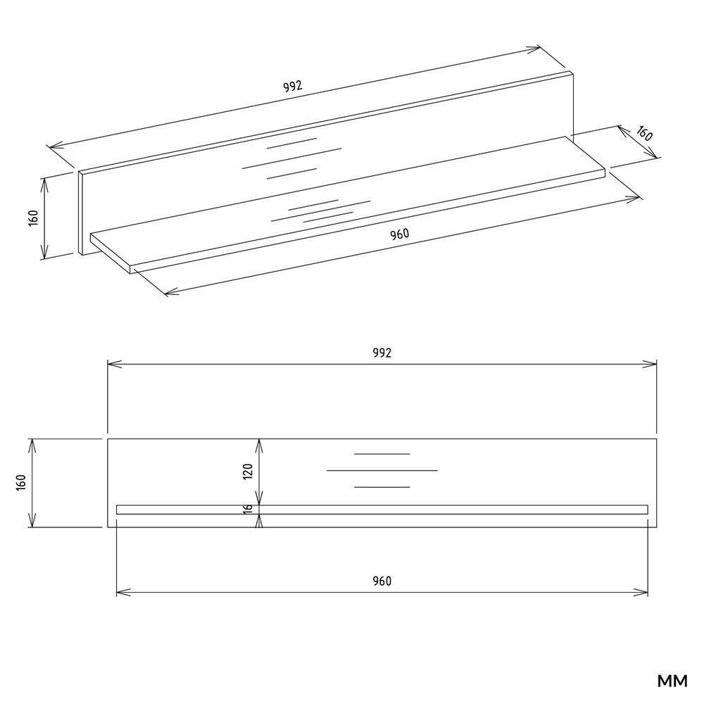 5-Półka Wisząca MILO – Nowoczesna Półka Ścienna Do Pokoju Dziecka BIEL MAT-5