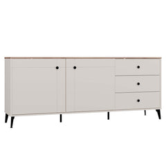 1-Komoda POINT 2D3S Kaszmir Beż Dąb Castello Szafka 3 Szuflady 2 Drzwi Salon-1