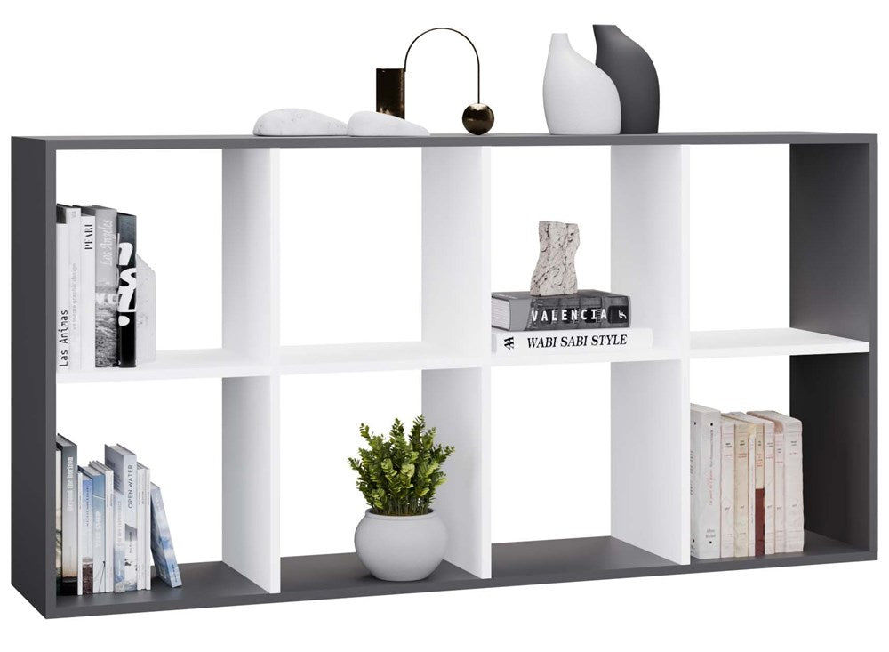 1-Regał Malax 2X4 ANTRACYT BIAŁY-1