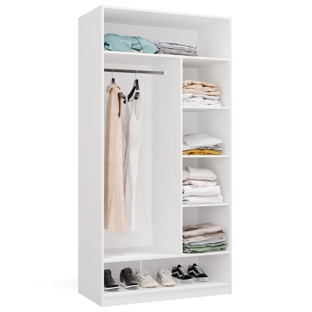 OPENO 1W6P Branco Roupeiro Modular Prateleira com Varão Prateleiras Quarto