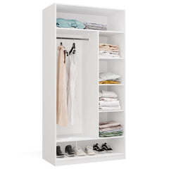 OPENO 1W6P Branco Roupeiro Modular Prateleira com Varão Prateleiras Quarto