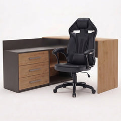 DANY Corner Desk Set ANTHRACITE / ARTISAN OAK + DRIFT BLACK Chair
