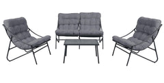 1-Zestaw Mebli Ogrodowych VIBE 4 Częściowy Fotele Sofa Stolik SZARY-1