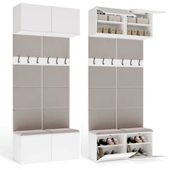 Double Hanger HAGA II 2W Wardrobe for Hallway WHITE