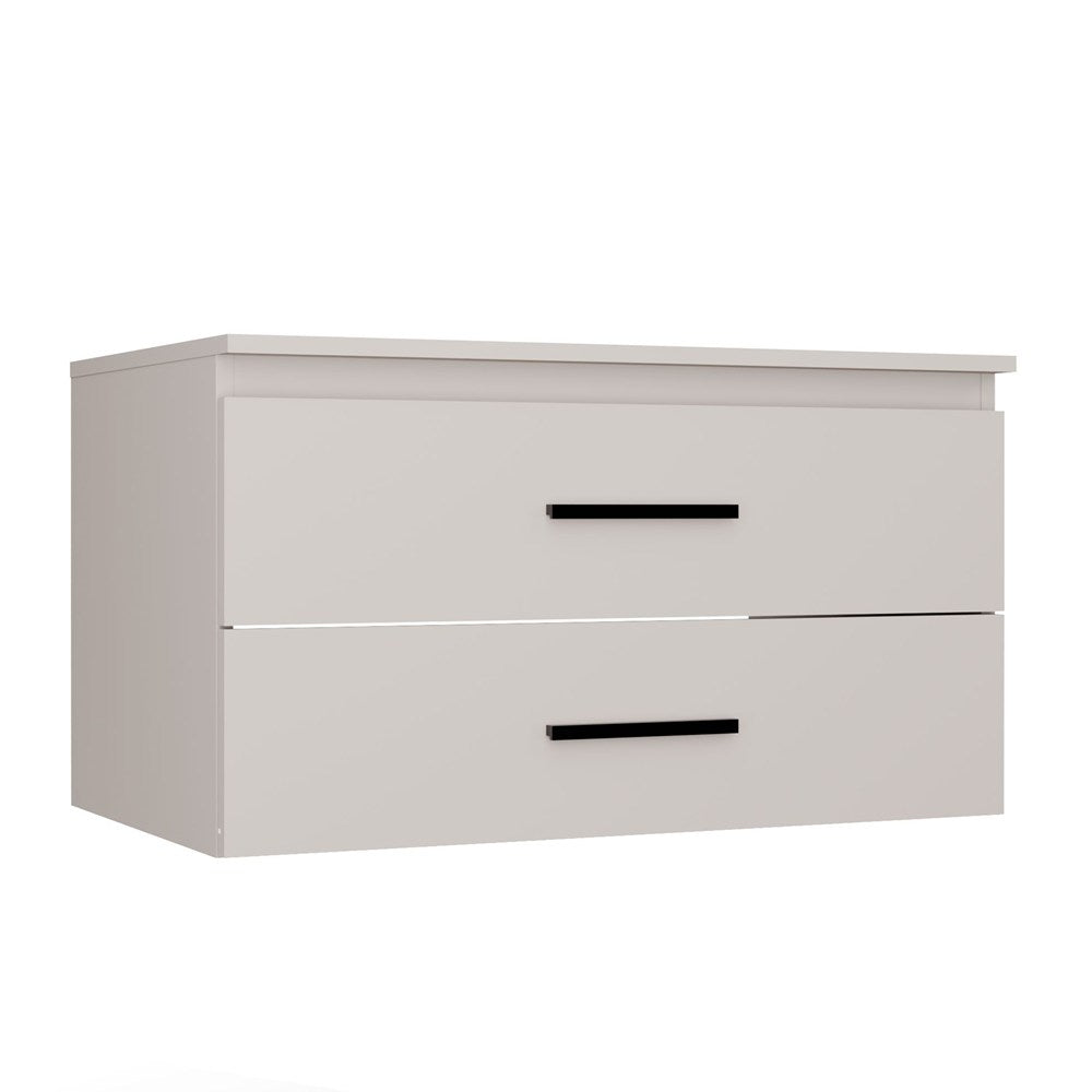 Bathroom Sink Cabinet NEL 80 Wall-Mounted 2 Drawers CASHMERE BEIGE