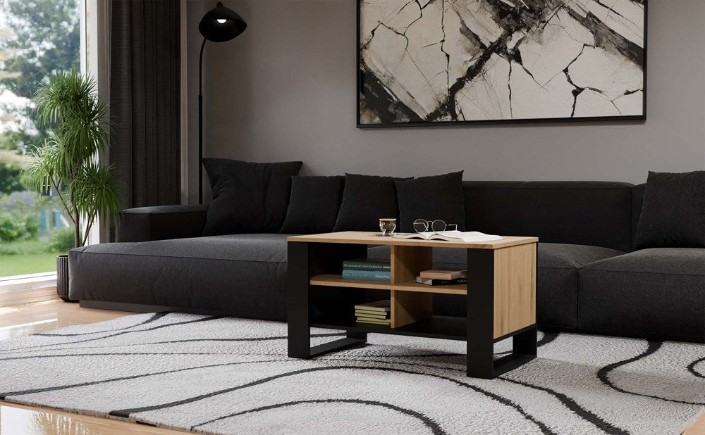 8-Stolik Modern 4P DĄB ARTISAN CZARNY-8