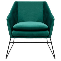 Fotel EMMA VELVET ciemny zielony -        welur, metal