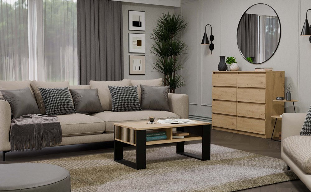 8-Ława Modern 2P SLIM DĄB ARTISAN CZARNY-8