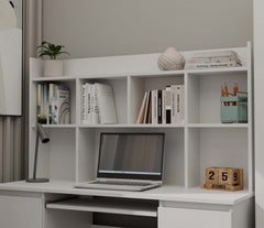 2-Nadstawka do Biurka 130 cm BIAŁA Regał Na Książki Dokumenty-2