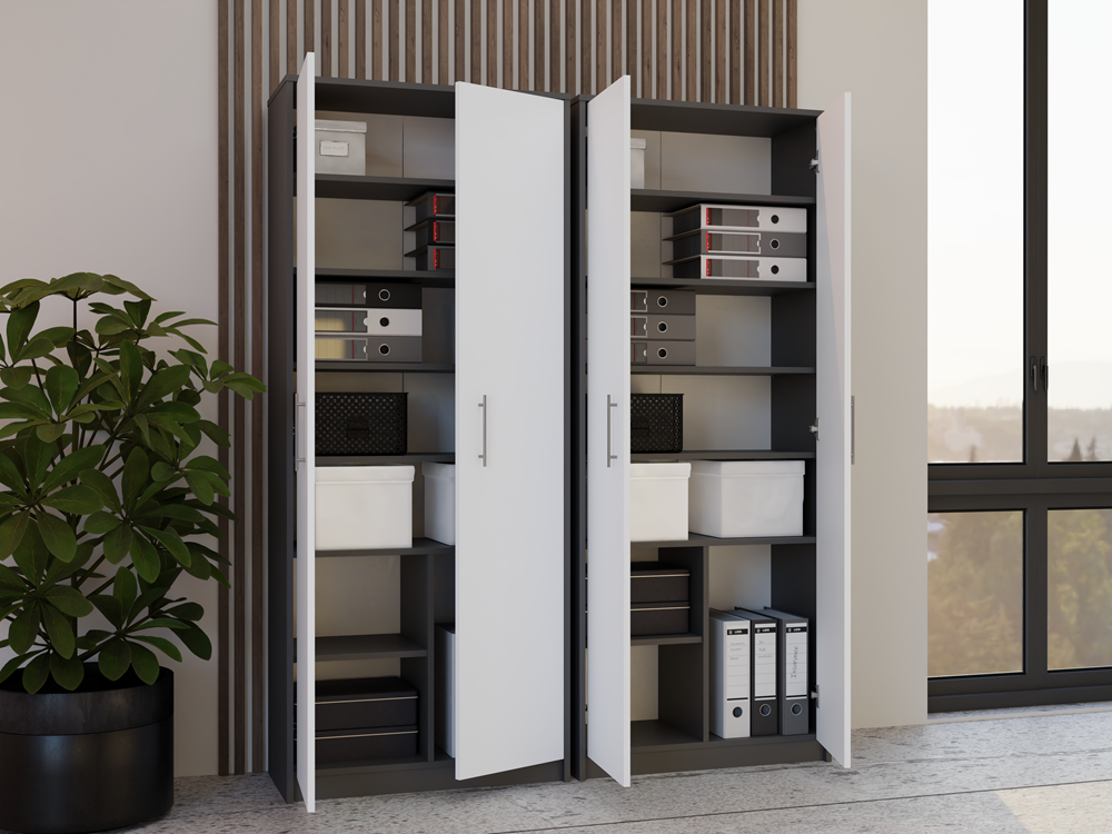 10-Regał Oliv 2D ANTRACYT BIEL-10