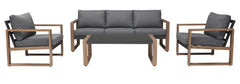 1-Zestaw Mebli Ogrodowych DUISBURG Sofa Fotel Stolik ANTRACYT / BRĄZOWY-1