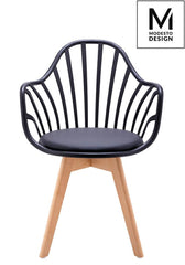 MODESTO ALBERT ARM chair black - polypropylene, eco-leather, beech wood