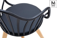 MODESTO ALBERT ARM chair black - polypropylene, eco-leather, beech wood