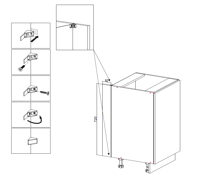 3-MEBLE KUCHENNE ZESTAW VARIO 200CM Z3 CZARNY/CZARNY BLAT DĄB EVOKE BEZ AGD-3