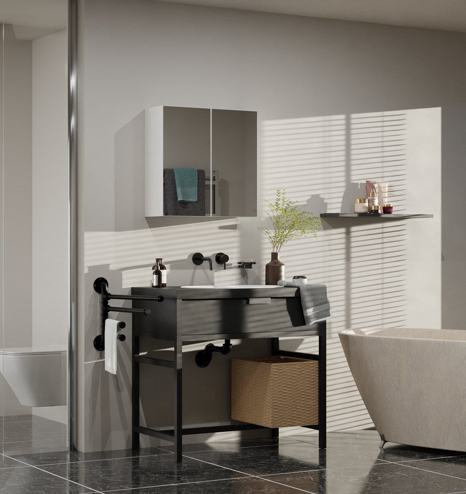 5-Szafka Łazienkowa Wisząca Z Lustrem Nad Umywalkę POLA 2DL 2 Drzwi BIAŁY-5