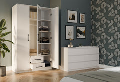 3-Szafa ROMANA 120 Z Lustrem BIAŁA-3