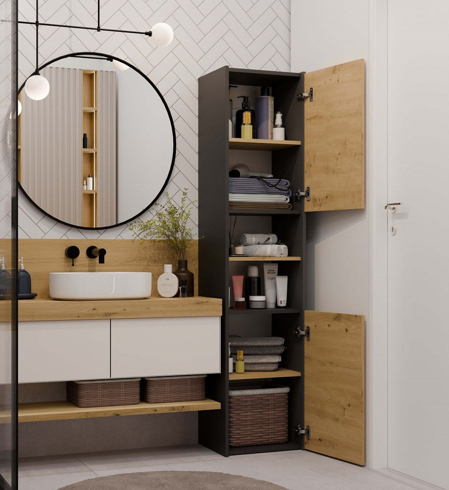 3-Słupek łazienkowy Sara S40 ANTRACYT DĄB ARTISAN-3