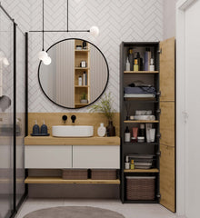 3-Słupek łazienkowy Sara S43 ANTRACYT DĄB ARTISAN-3