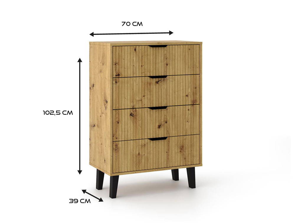 3-Komoda Scandi 4S SLIM DĄB ARTISAN-3