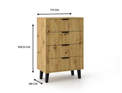 3-Komoda Scandi 4S SLIM DĄB ARTISAN-3