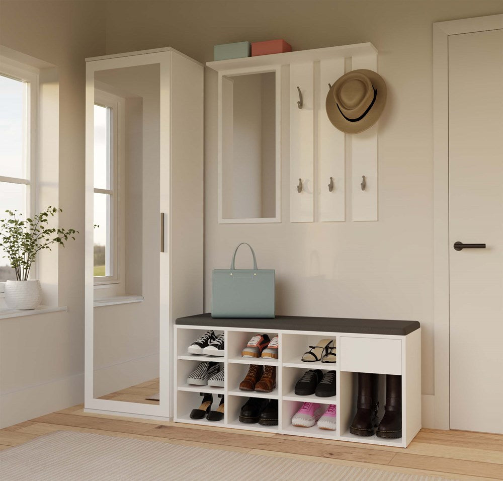 5-Szafka Na Obuwie Buty Otwarta TALLIN BIAŁY Do Przedpokoju-5