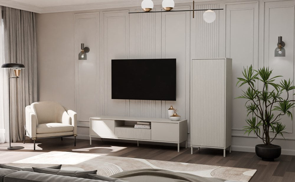 2-Witryna KAMARO 1DD SLIM KASZMIR Lamele Front Ryflowany-2