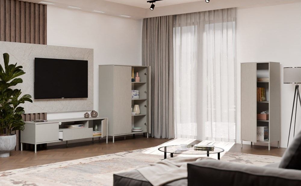 3-Witryna KAMARO 1DD SLIM KASZMIR Lamele Front Ryflowany-3