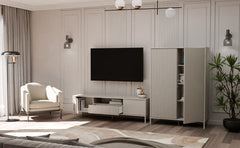 4-Witryna KAMARO 2DD SLIM/GŁADKI KASZMIR BEŻ Lamele Front Ryflowany + Klasyczny-4