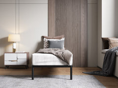 2-Stelaż Łóżka BED ALU 80x200 Metalowy Drewniane Listwy Nowoczesny CZARNY-2