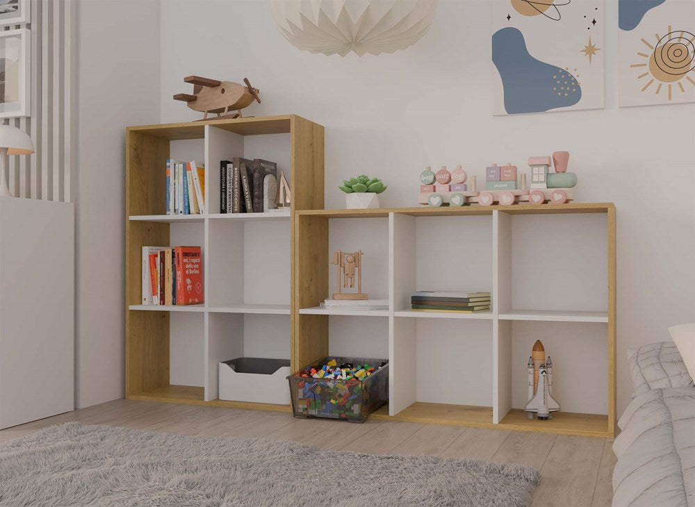 3-Regał Malax 2X3 DĄB ARTISAN BIAŁY-3